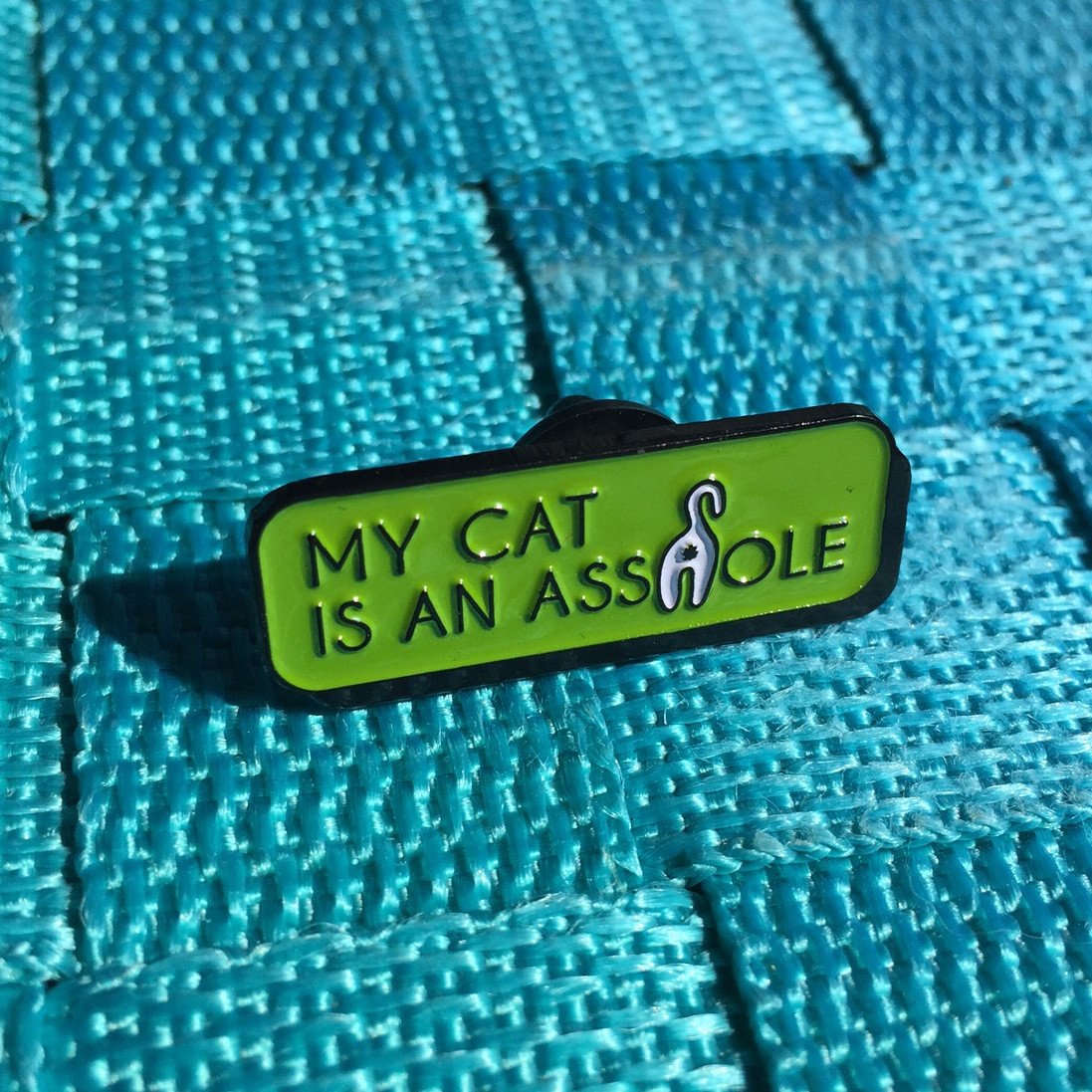 Pin Esmaltado "Mi Gato es Un Grosero" — Diseño Trasero de Gato 3.2cm