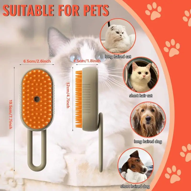 Cepillo de Vapor para Mascotas — Removedor de Pelo para Perros y Gatos