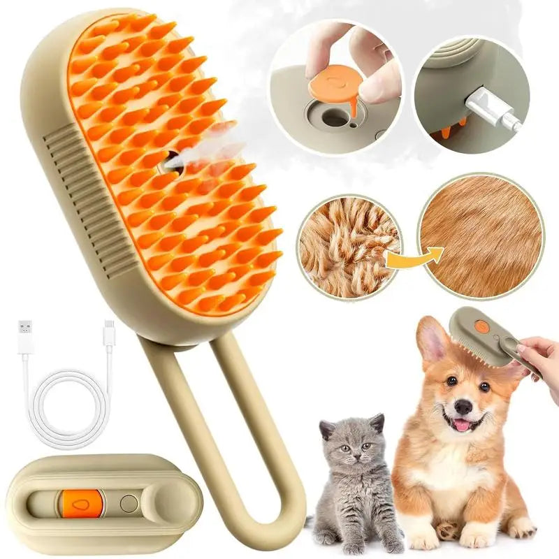 Cepillo de Vapor para Mascotas — Removedor de Pelo para Perros y Gatos