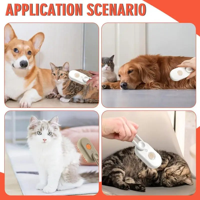 Cepillo de Vapor para Mascotas — Removedor de Pelo para Perros y Gatos