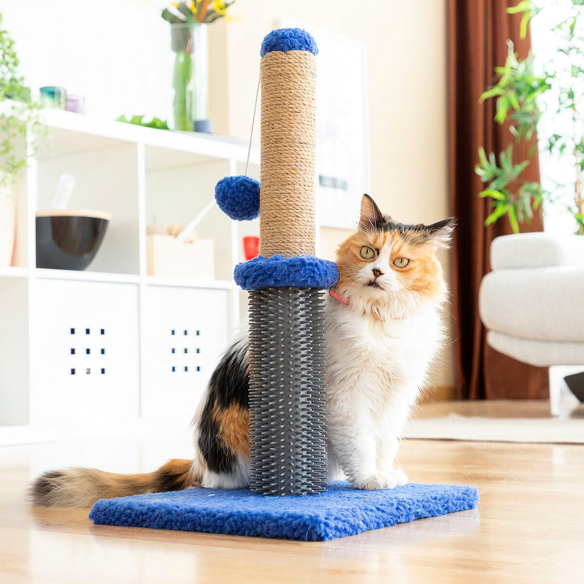 Poste Rascador y Masajeador para Gatos con Pelota — Miausage InnovaGoods